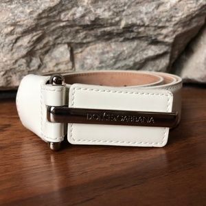 Dolce & Gabbana White Patent Leather Belt